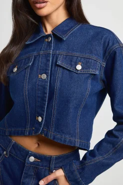 Veste En Jean À Ourlet Courbé