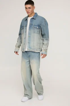 boohooMAN Veste en jean oversize<Homme Denim|Denim