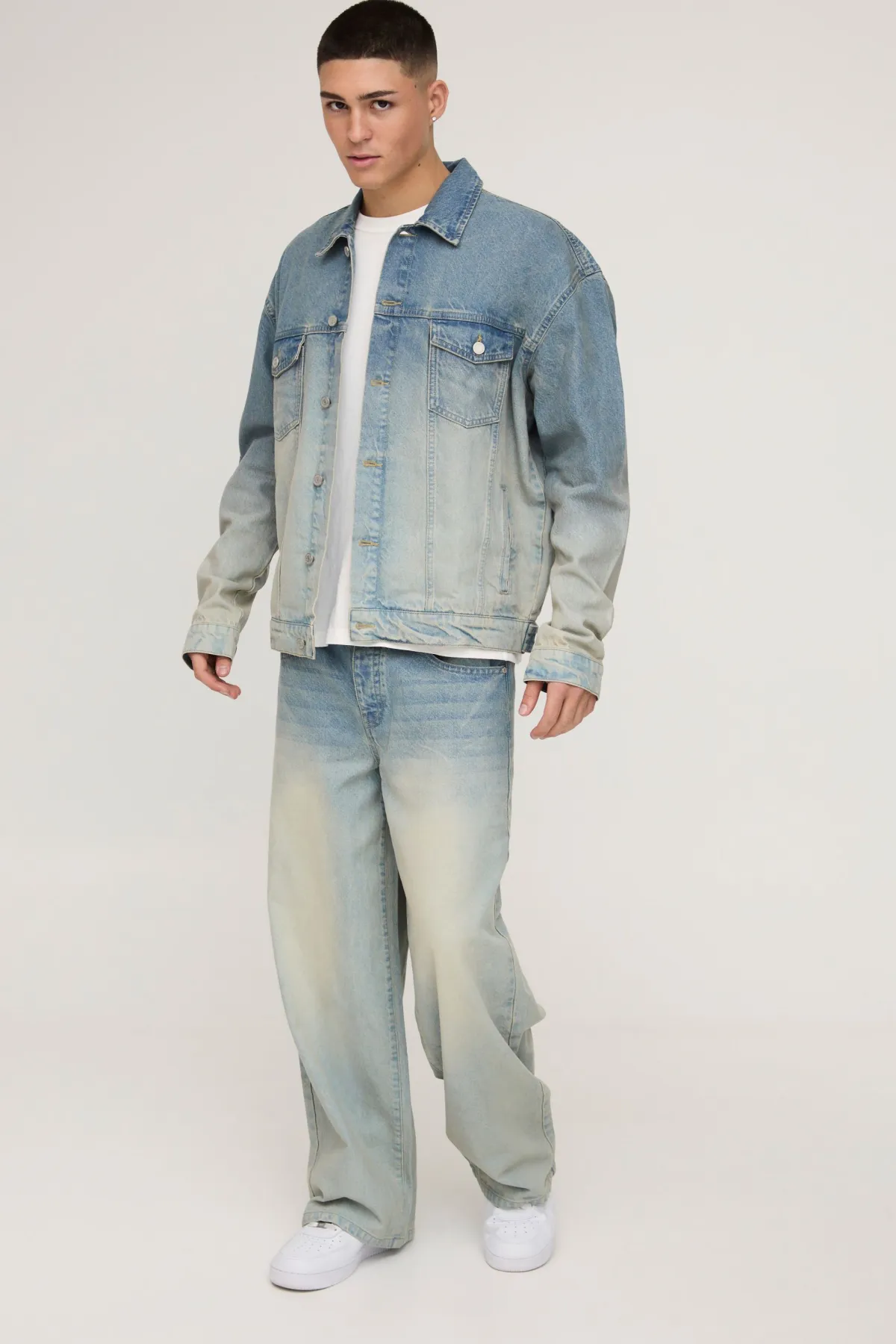 boohooMAN Veste en jean oversize<Homme Denim|Denim
