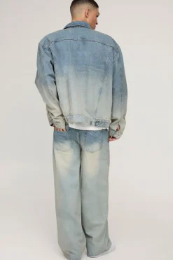 boohooMAN Veste en jean oversize<Homme Denim|Denim