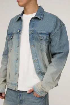 boohooMAN Veste en jean oversize<Homme Denim|Denim