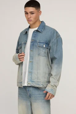 boohooMAN Veste en jean oversize<Homme Denim|Denim