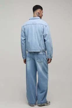boohooMAN Veste En Jean Oversize Décontractée Basique Tall<Homme Denim|Tout Afficher
