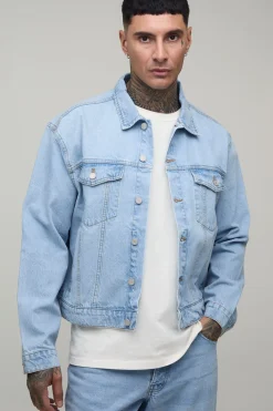 boohooMAN Veste En Jean Oversize Décontractée Basique Tall<Homme Denim|Tout Afficher
