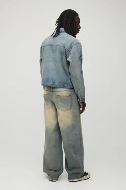Veste En Jean Oversize Délavage Extrême Décoloré