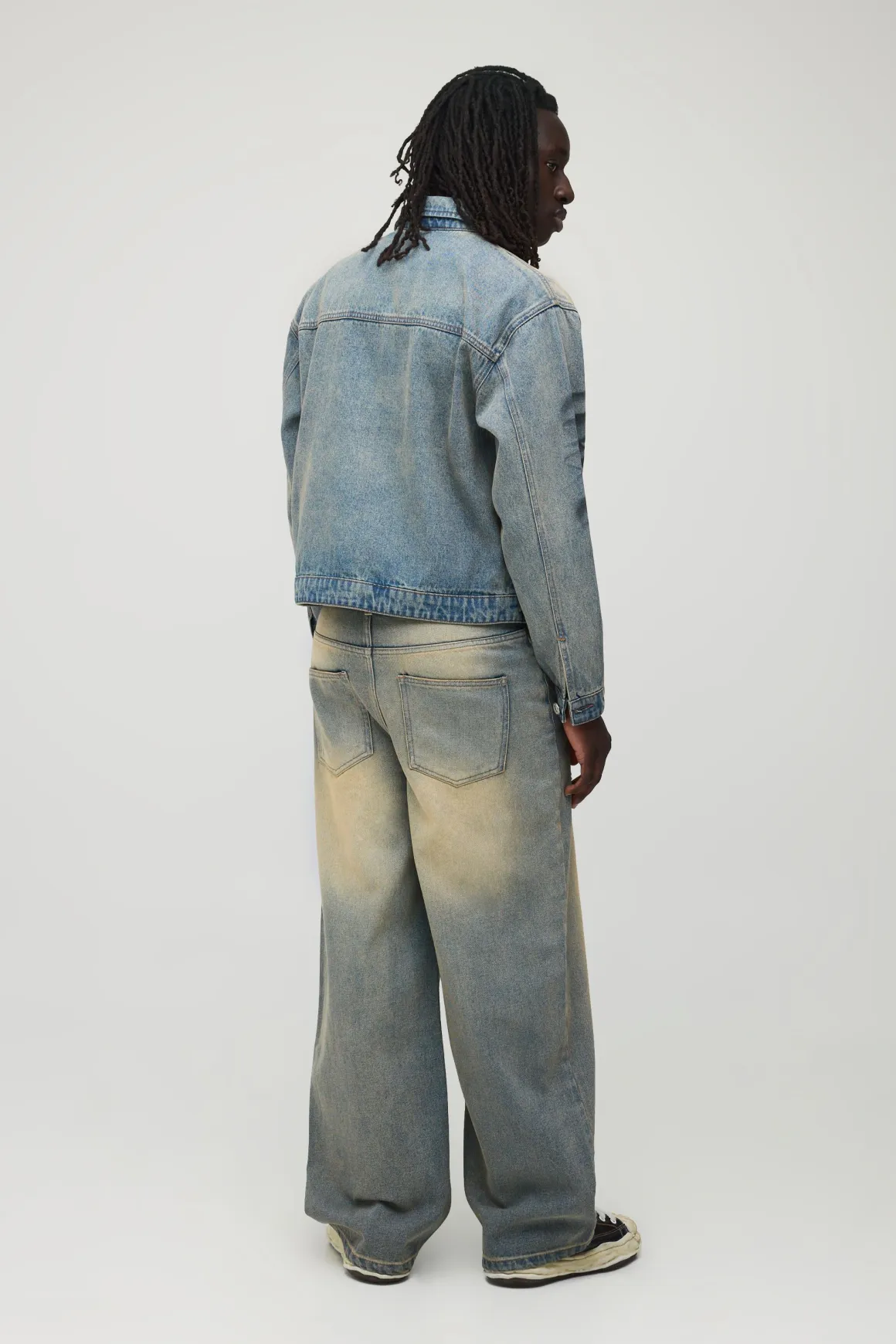 Veste En Jean Oversize Délavage Extrême Décoloré