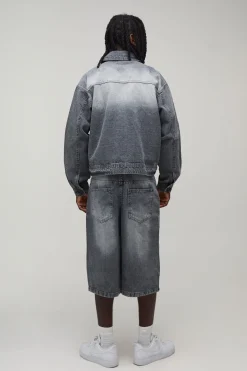 Veste En Jean Oversize Délavée À Effet Usé Extrême