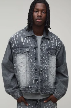 Veste En Jean Oversize Délavée À Effet Usé Extrême