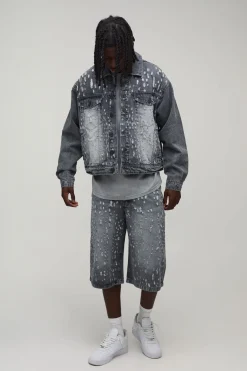 Veste En Jean Oversize Délavée À Effet Usé Extrême