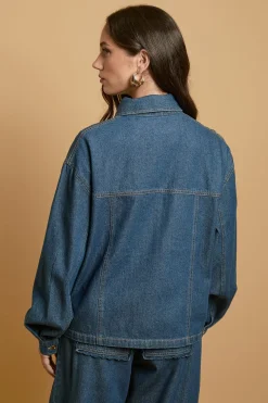 Veste En Jean À Poches Festonnées