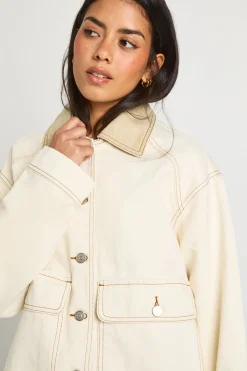 boohoo Veste en Jean Style Barn<Femme Manteaux Et Vestes D’Automne|Denim