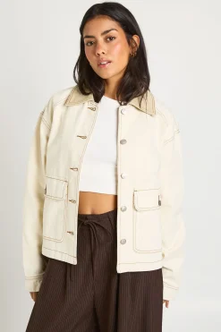 boohoo Veste en Jean Style Barn<Femme Manteaux Et Vestes D’Automne|Denim
