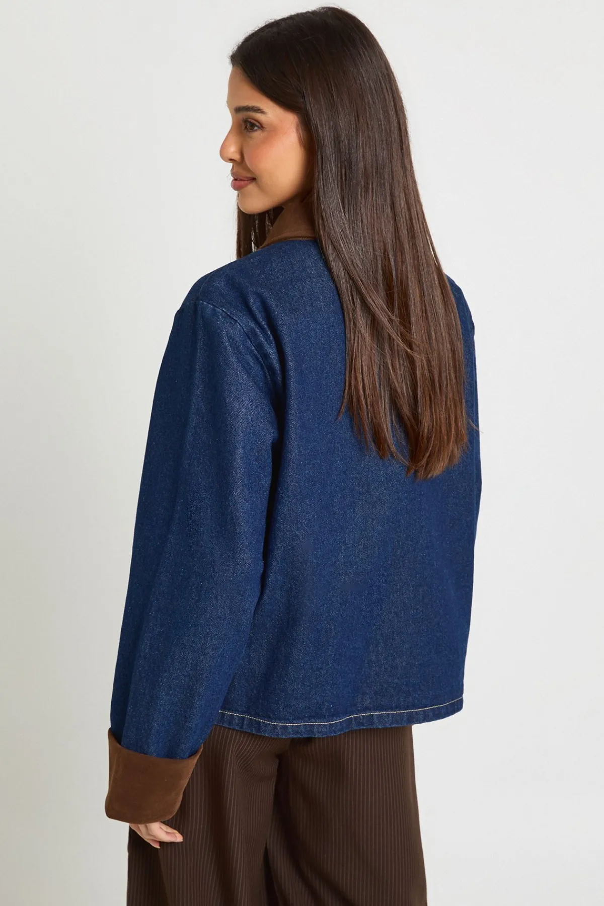 boohoo Veste en Jean Style Barn<Femme Manteaux Et Vestes D’Automne|Denim