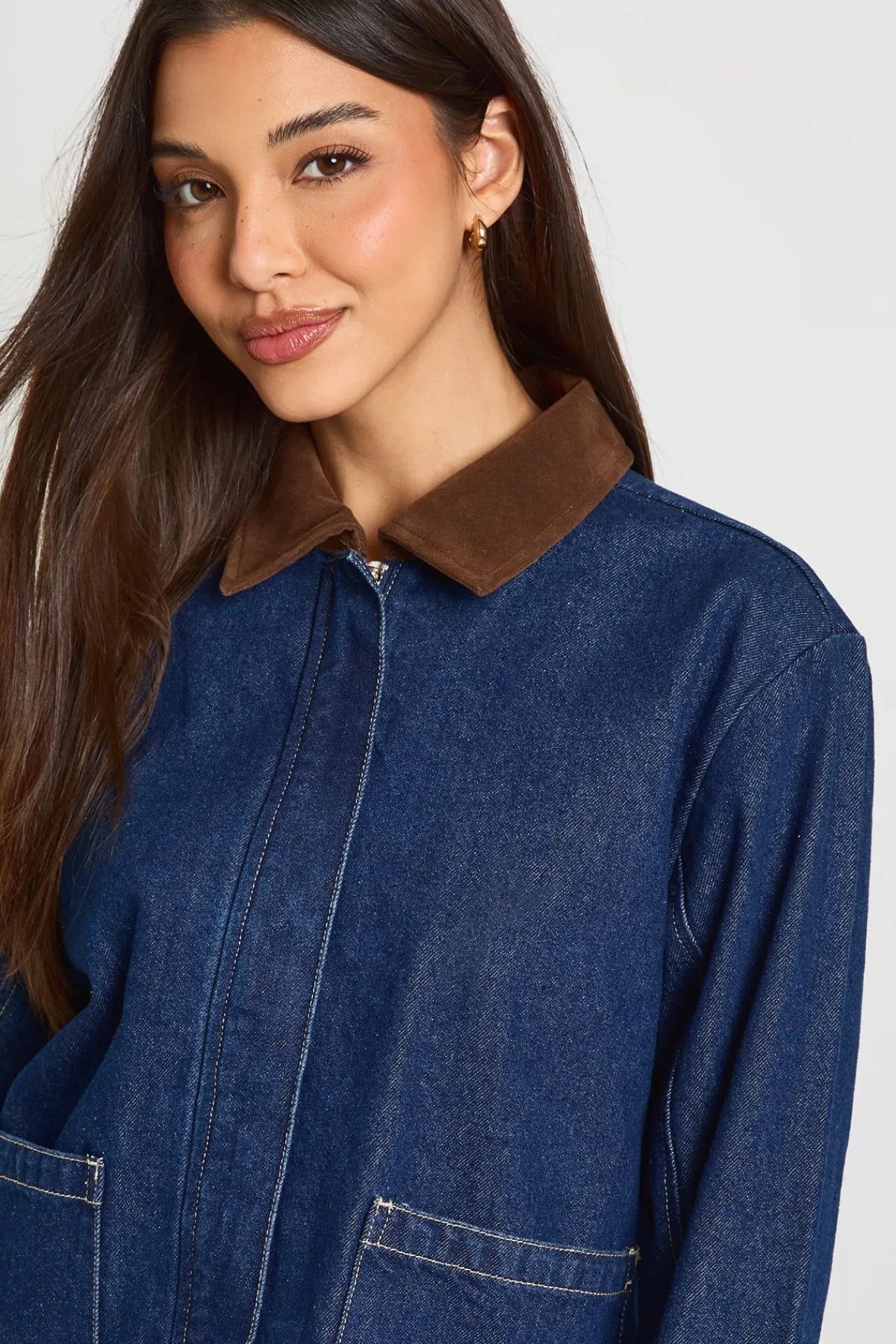 boohoo Veste en Jean Style Barn<Femme Manteaux Et Vestes D’Automne|Denim