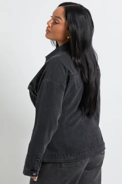 Veste en Jean Taille Cintrée Grande Taille