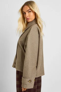 Veste en laine à coupe boxy avec col