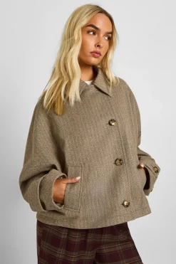 Veste en laine à coupe boxy avec col