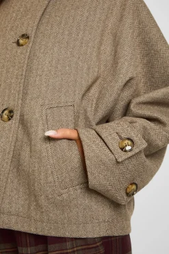 Veste en laine à coupe boxy avec col
