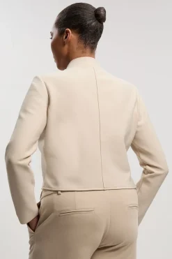 Veste En Maille Bandage Cintrée Boutonnée Courte Grande Taille