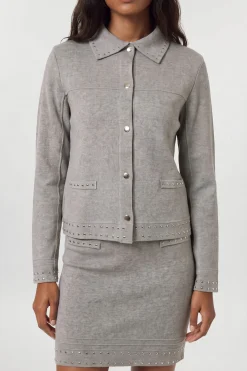Veste En Maille À Clous Avec Col