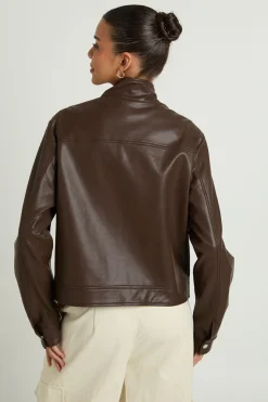 Veste En Synthétique Avec Col Boutonné Et Poches Zippées