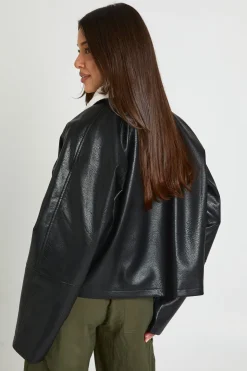 Veste En Synthétique Avec Col En Synthétique
