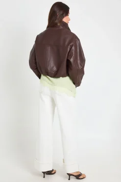 Veste En Synthétique Col Montant Avec Poches Zippées