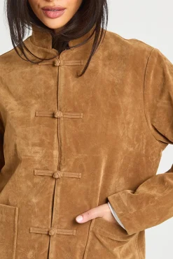Veste En Synthétique À Col Montant