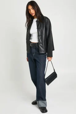 Veste En Synthétique À Col Montant