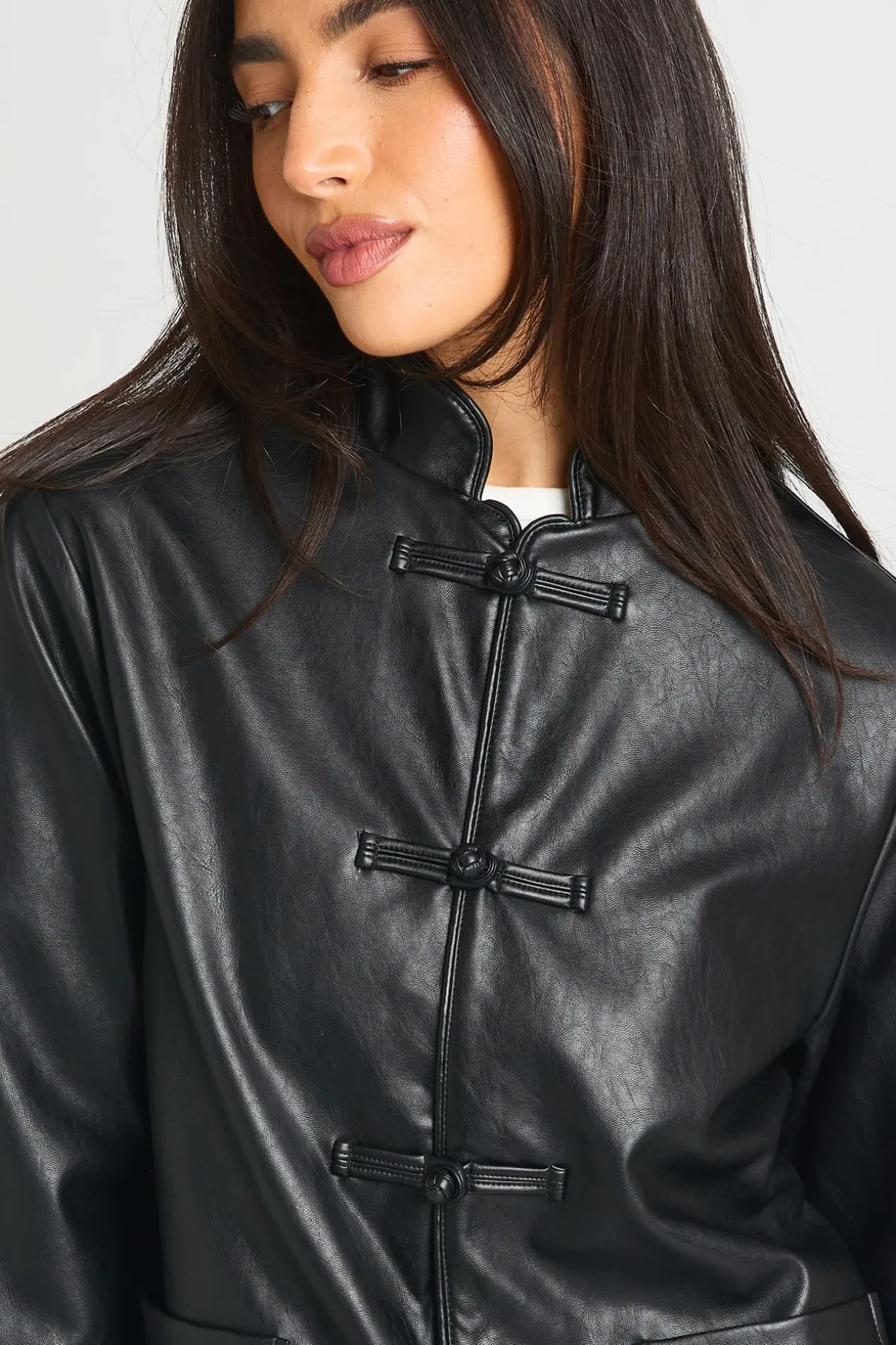 Veste En Synthétique À Col Montant