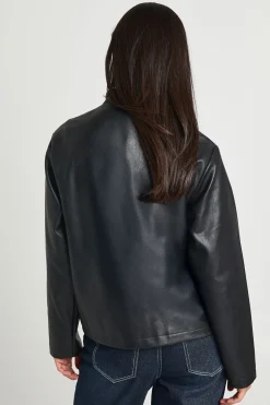 Veste En Synthétique À Col Montant
