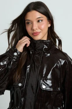 boohoo Veste En Synthétiquecuir À Détail De Poches Vernies<Femme Vestes & Manteaux|Vestes En Similicuir