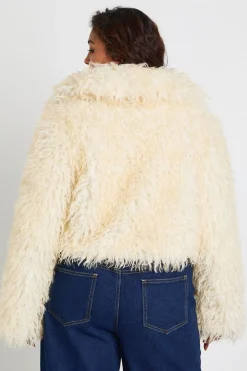 Veste en Synthétique à Détails Boutons Plus