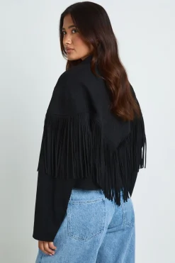 Veste En Synthétique À Détails Franges