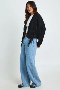 Veste En Synthétique À Détails Franges