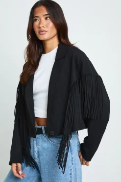 Veste En Synthétique À Détails Franges