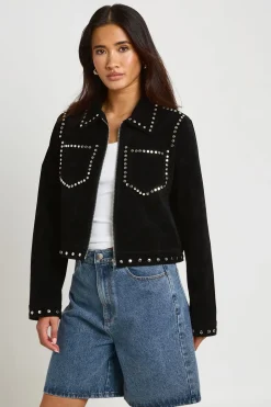 Veste En Synthétique Ornée De Clous