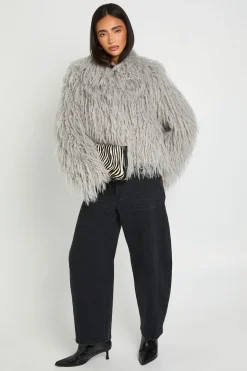 Veste En Synthétique À Poils Longs