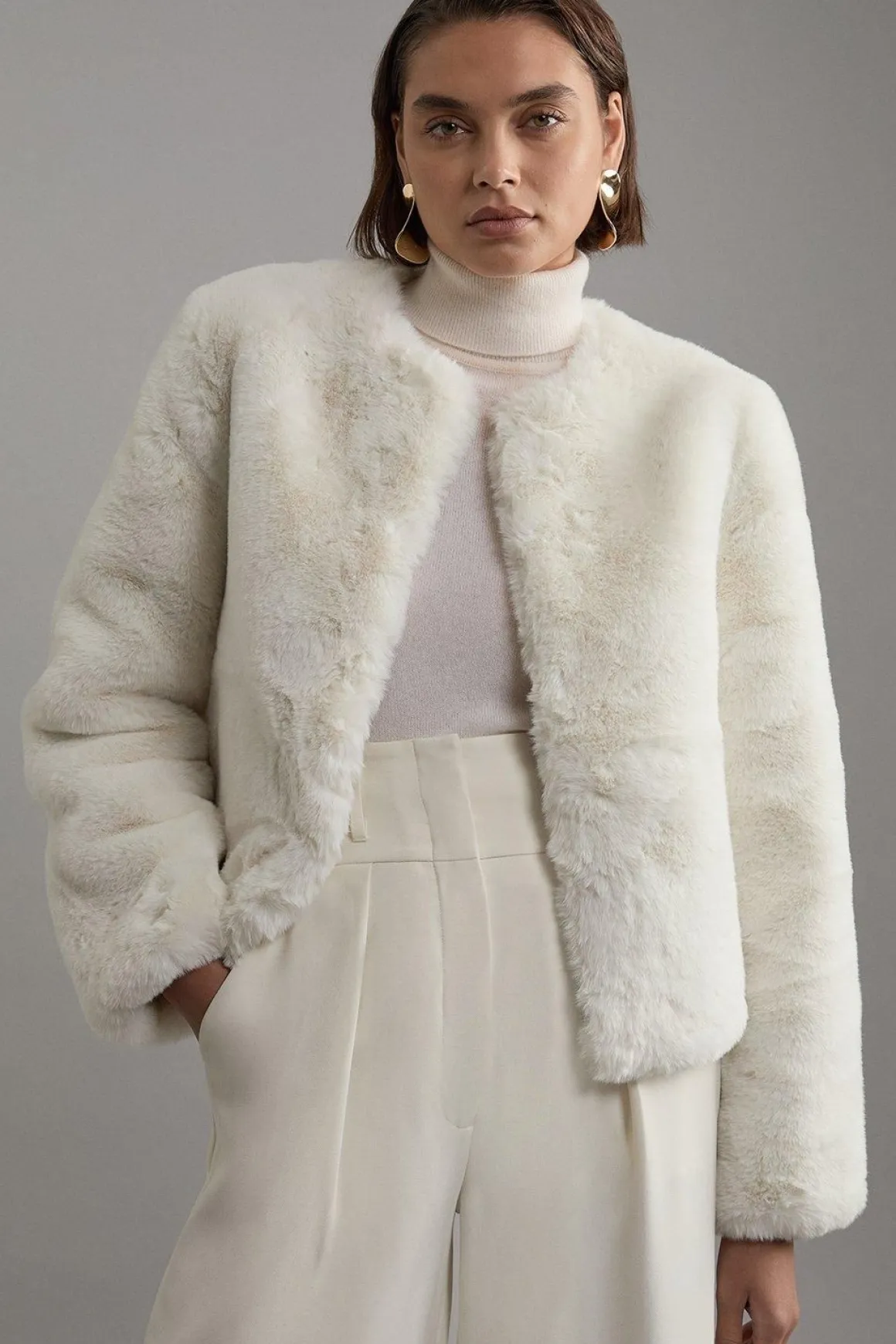 Veste en synthétique sans Col