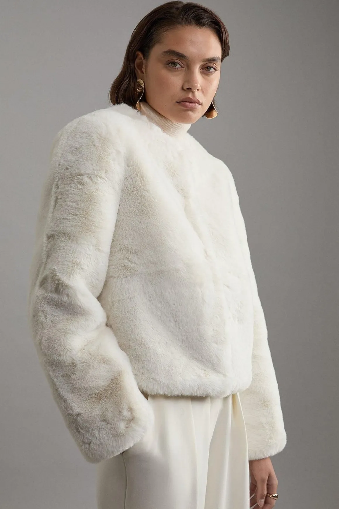 Veste en synthétique sans Col