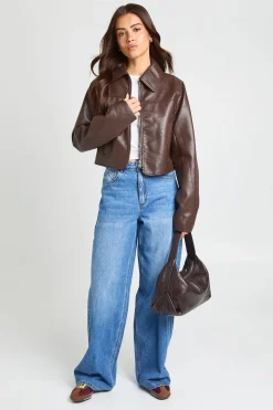 Veste En Synthétique À Taille Cintrée