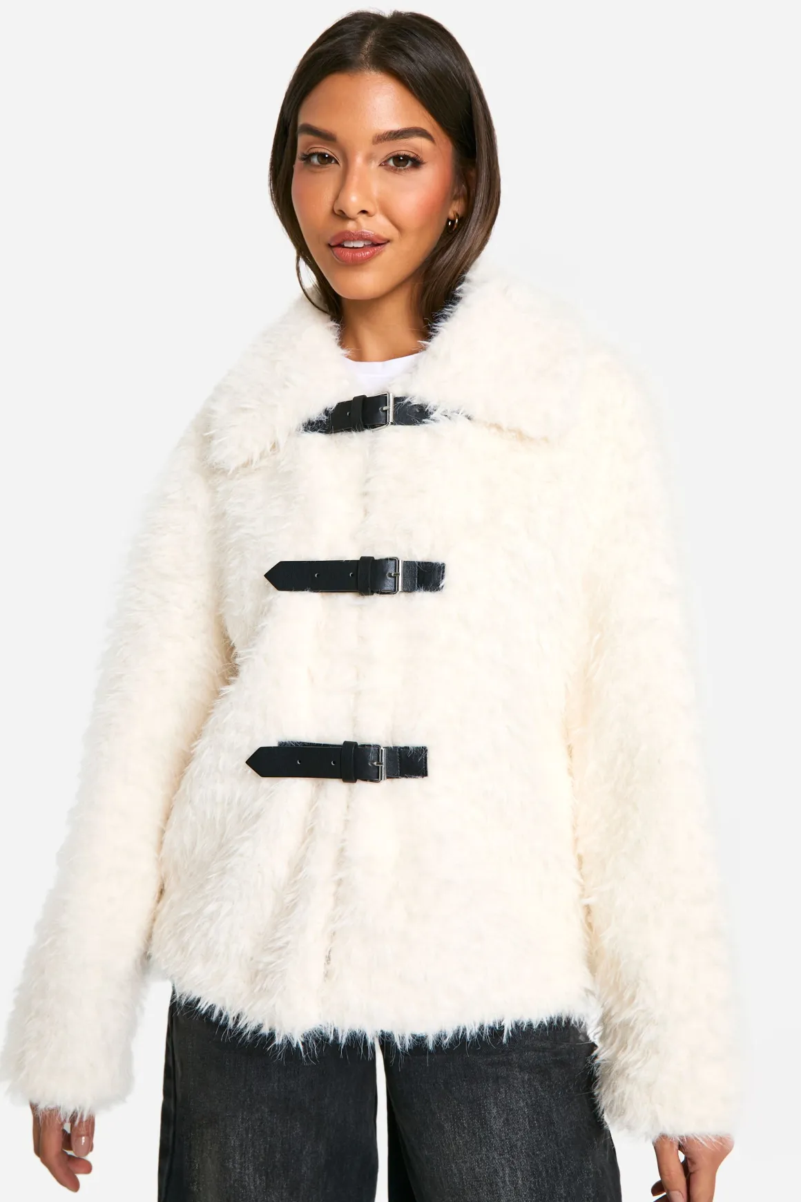 Veste en synthétique texturée avec détail boucle