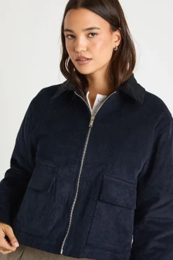 boohoo Veste en velours côtelé à col contrasté<Femme Manteaux Et Vestes D’Automne|Vestes & Manteaux