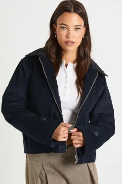 boohoo Veste en velours côtelé à col contrasté<Femme Manteaux Et Vestes D’Automne|Vestes & Manteaux