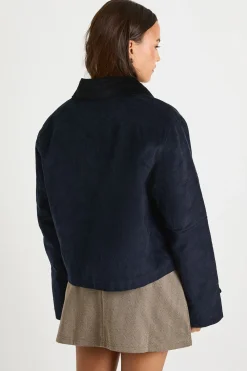 boohoo Veste en velours côtelé à col contrasté<Femme Manteaux Et Vestes D’Automne|Vestes & Manteaux