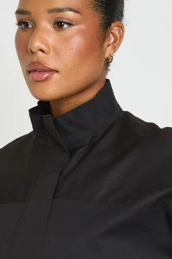 Veste Grande Taille À Col Montant En Sergé Avec Fermeture Zippée