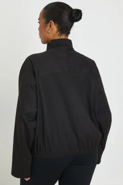 Veste Grande Taille À Col Montant En Sergé Avec Fermeture Zippée