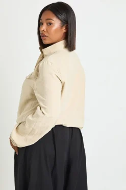 boohoo Veste Grande Taille À Col Montant Zippée Effet Peau De Pêche<Femme Vestes & Manteaux