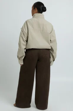 Veste Grande Taille Col Montant Effet Peau De Pêche
