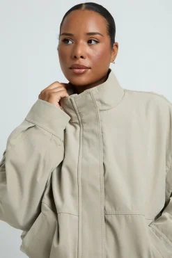 Veste Grande Taille Col Montant Effet Peau De Pêche